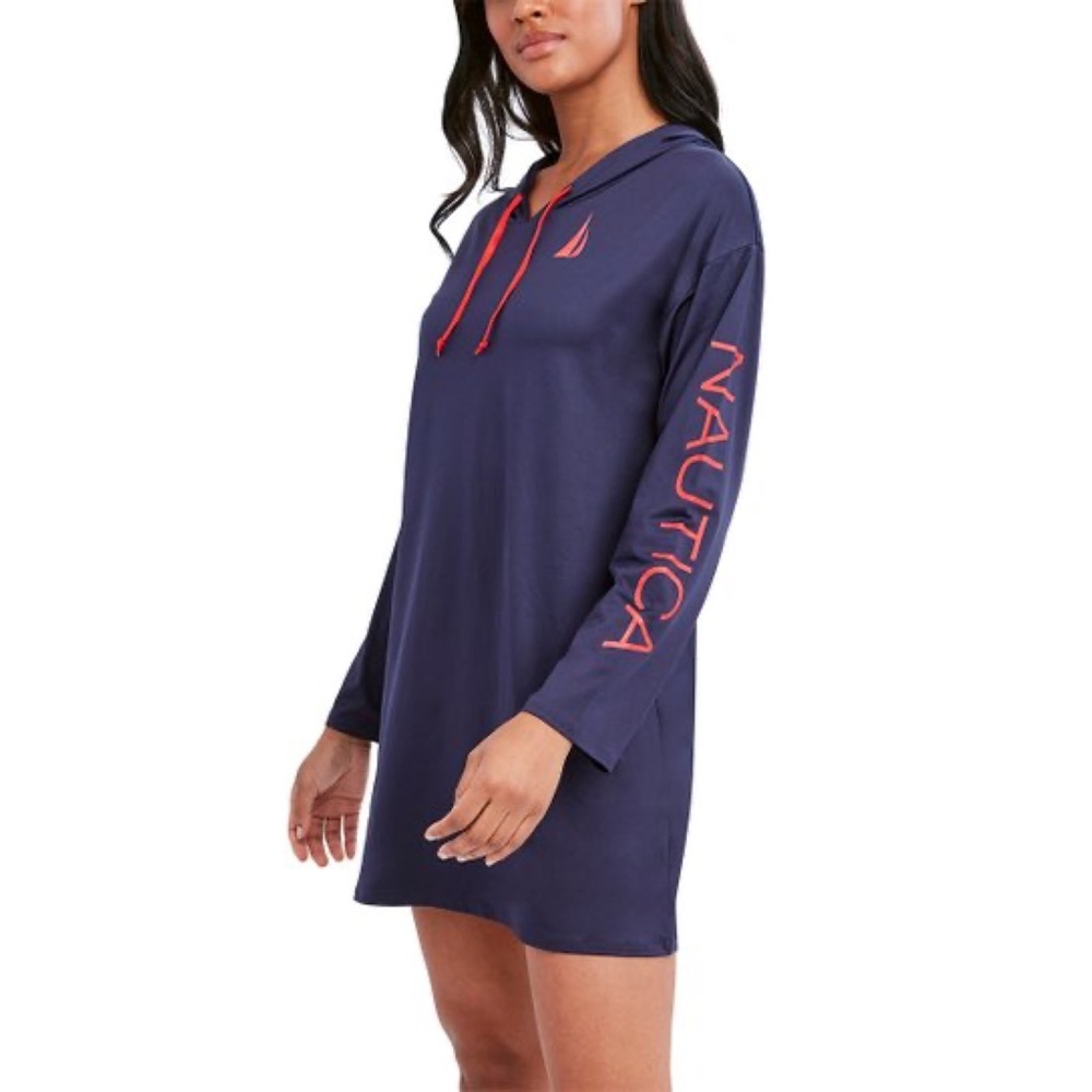 NAUTICA  DEEP SEA LONG SLEEVE HOODED COVER UP
